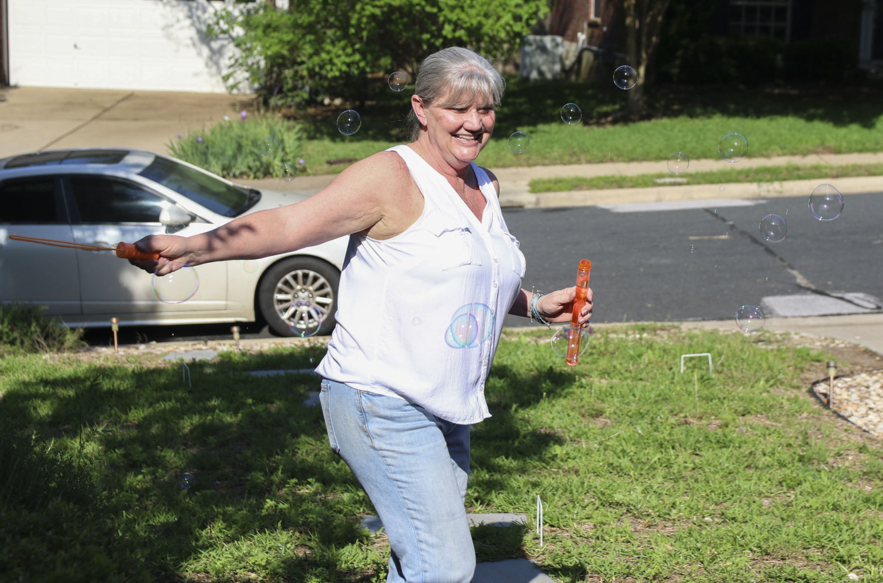Mom with bubbles